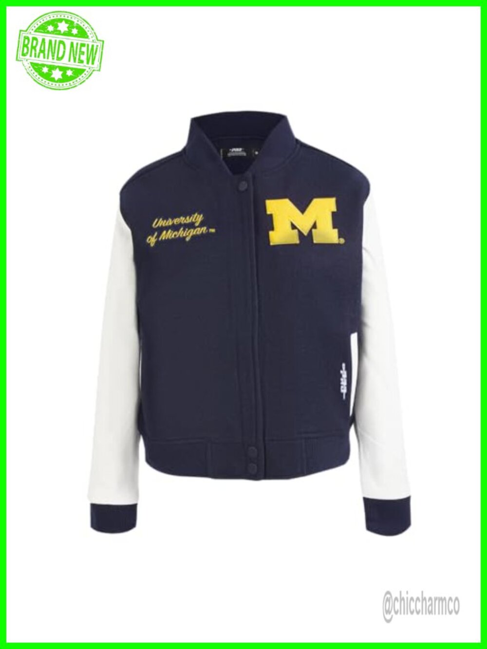 Womens Wool Varsity Jacket Faux Leather Sleeves College Classic